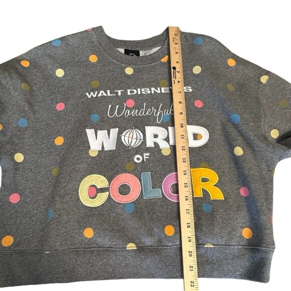 Disney Wonderful World of Color 100 Crewneck Sweatshirt Gray Women's Size L‎ - Picture 10 of 12